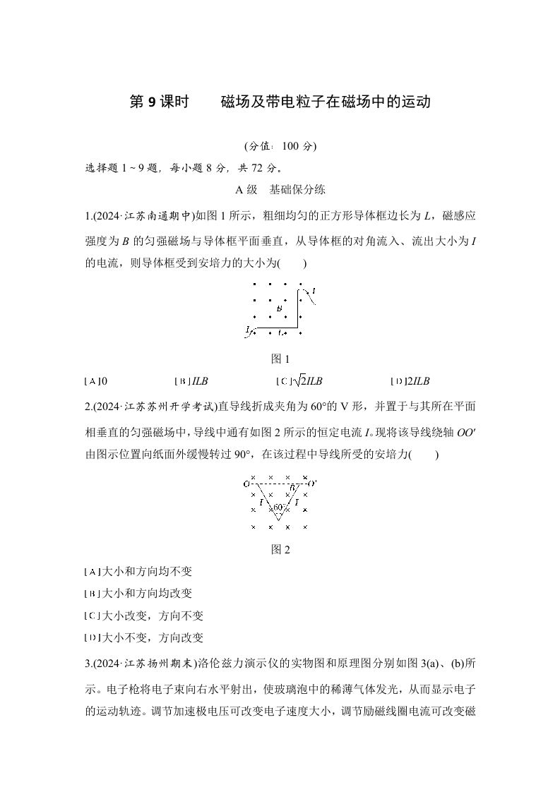 第9课时　磁场及带电粒子在磁场中的运动新质力文库 - 聚焦新质生产力发展的数字化知识库_行业洞察 / 理论成果 / 实践指南免费下载新质力文库